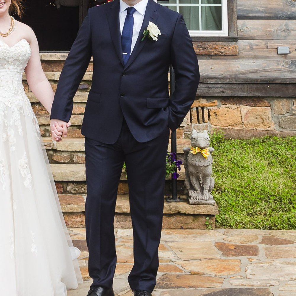 Navy Emporio Armani two-piece suit